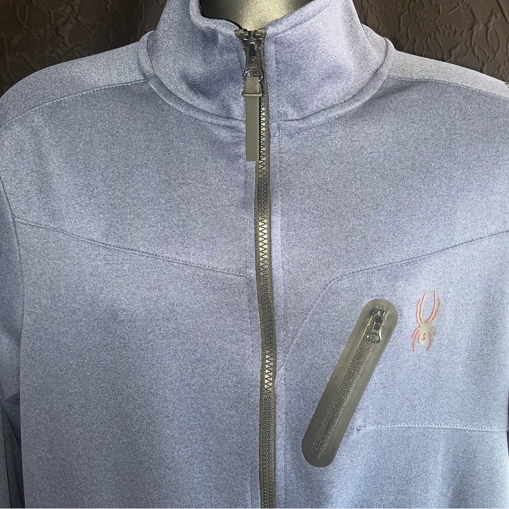Spyder Active Ski Jacket Large Navy Blue Zip Jacket